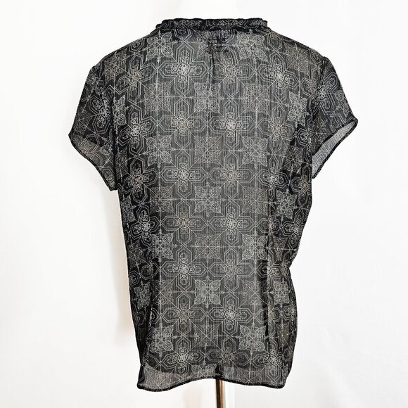 Covington Sheer Geometric Print Blouse - Picture 2 of 5